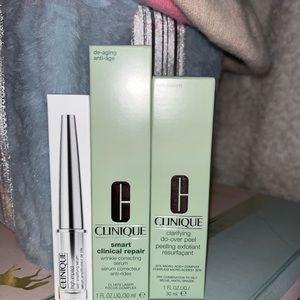 Clinique set! Eyelash serum, wrinkle serum, do over exfoliating peel